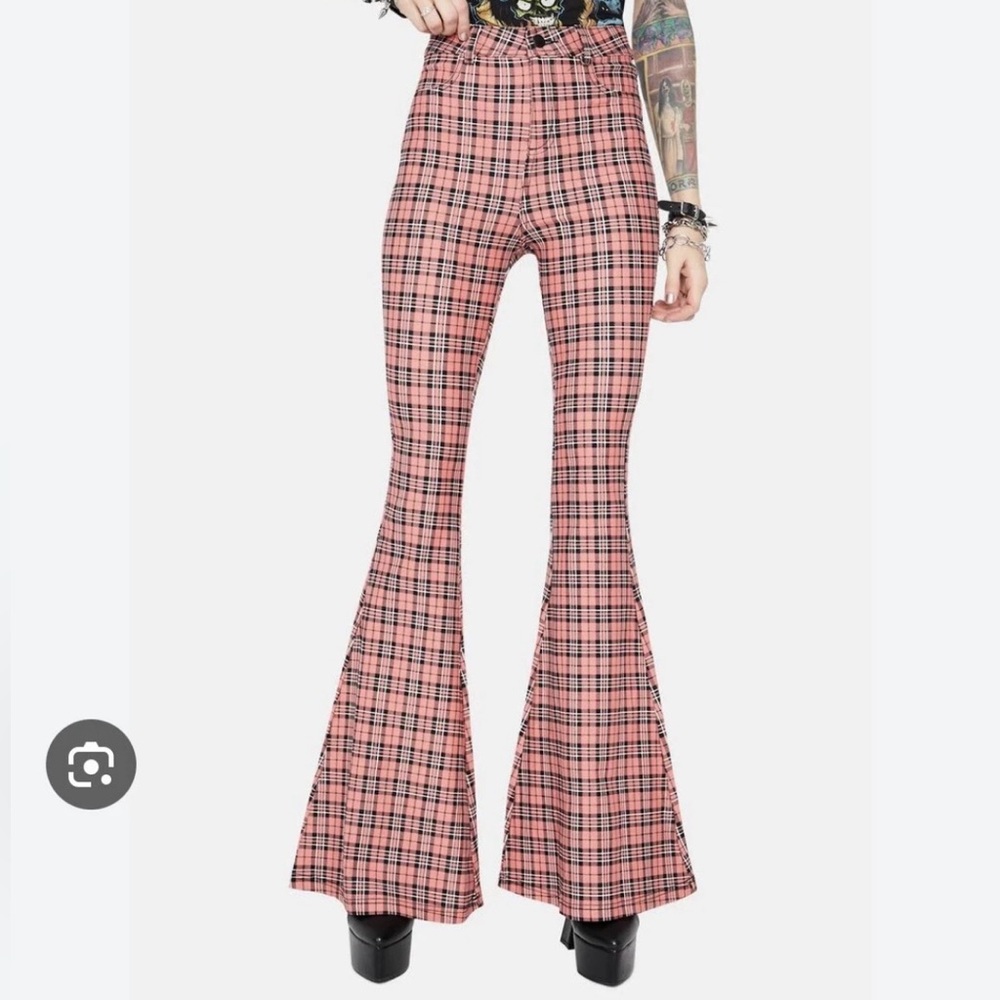 Labijou Plaid Bellbottom Pants